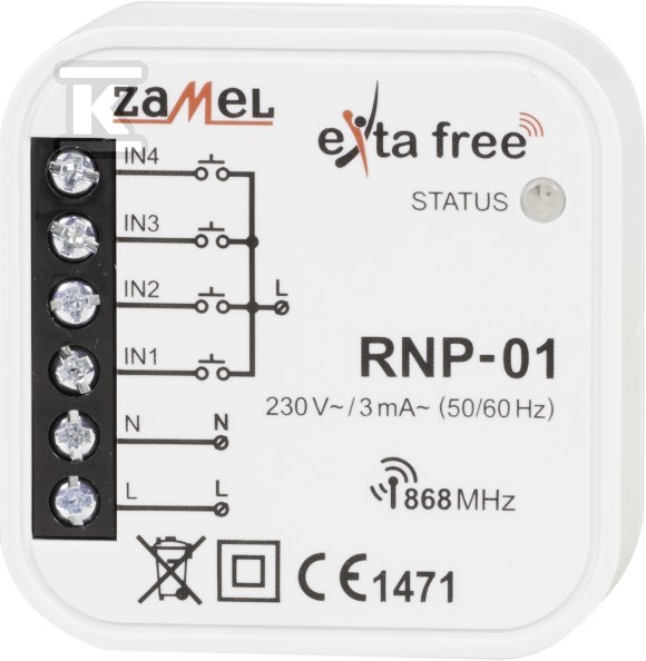 4-канальний радіопередавач типу RNP-01 - EXF10000034